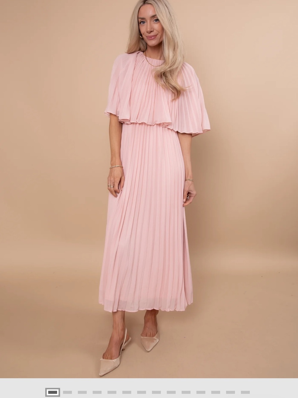 Shop Stevie Soft Pink Pleated Maxi Dress